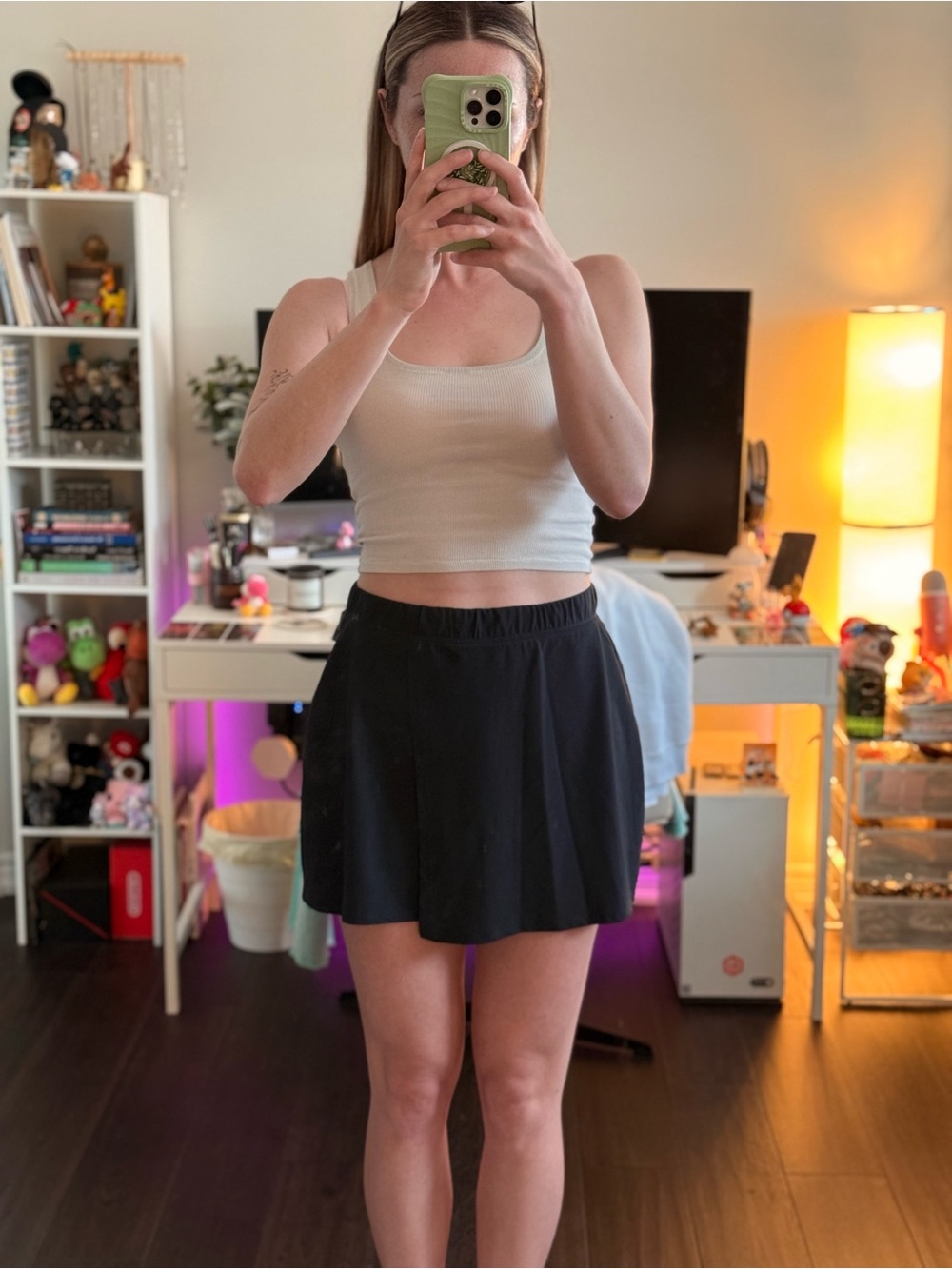 Abercrombie & Fitch Black Athletic Skort with Built-In Shorts